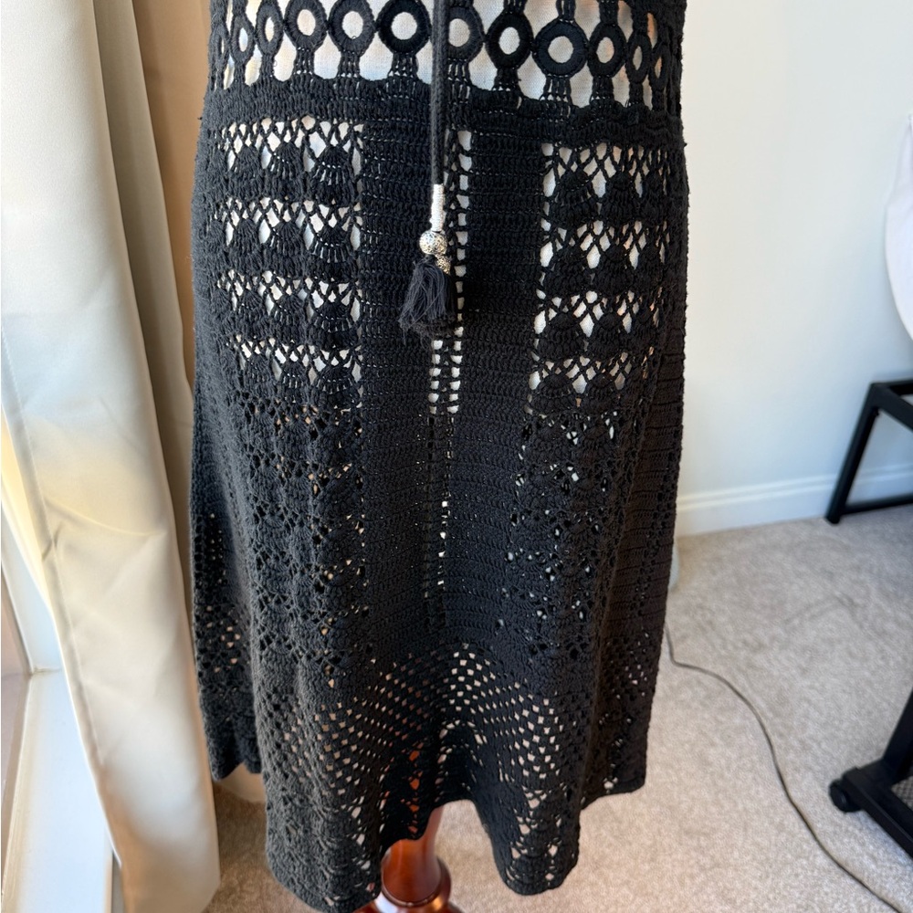 Calypso St. Barth Black Crochet Dress Sleeveless Scoop Neck - Picture 4 of 10
